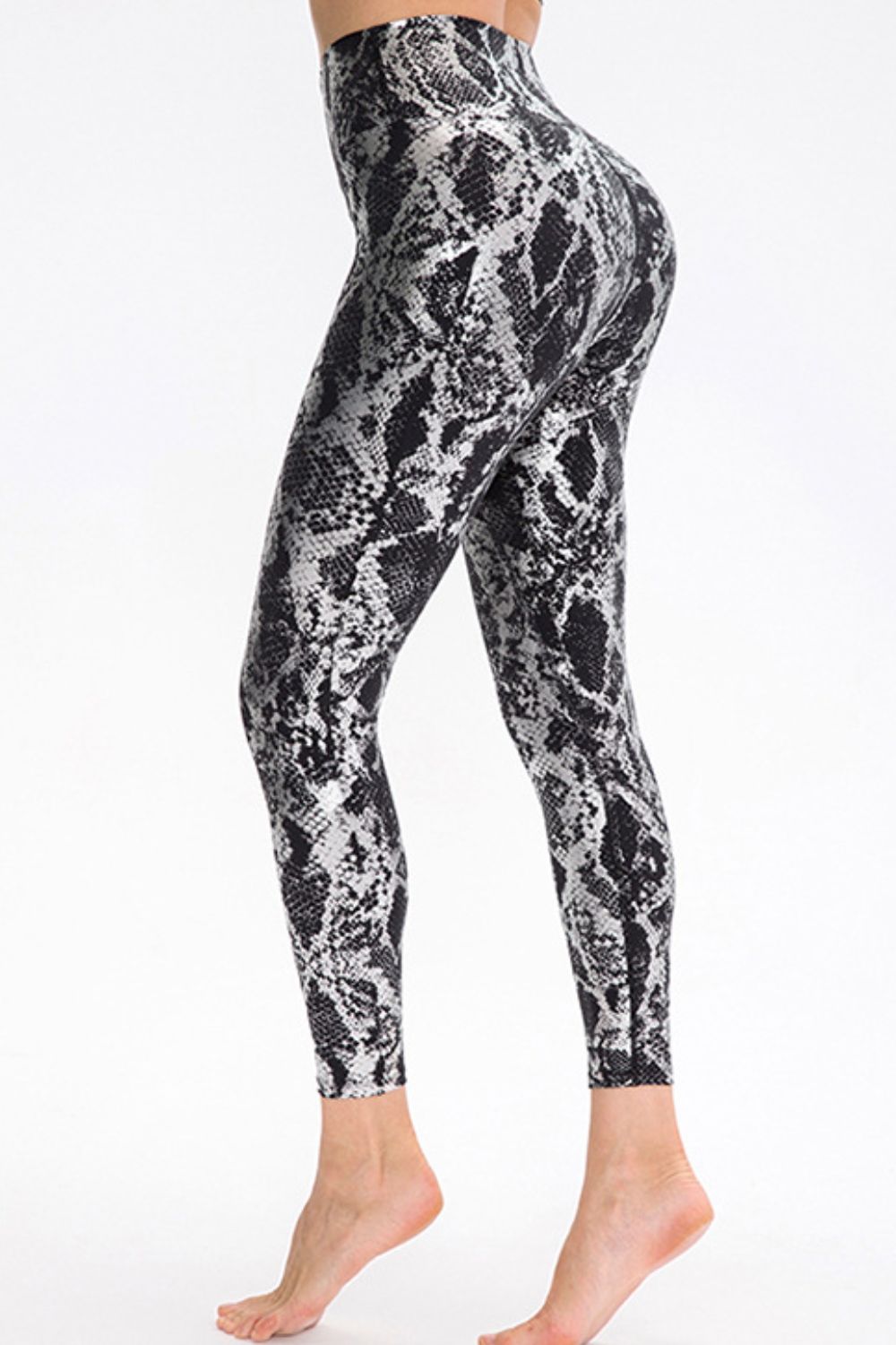Animal Print Slim Fit Wide Waistband Long Sports Pants - Ladyez