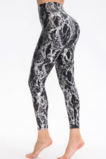 Animal Print Slim Fit Wide Waistband Long Sports Pants - Ladyez