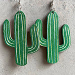Iron Hook Wooden Earrings