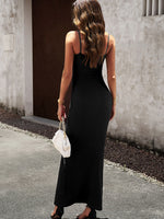 Devine Spaghetti Strap Bodyline Maxi Dress - Ladyez