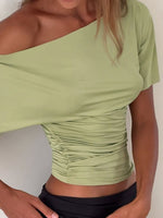 One Shoulder Short Sleeve T-Shirt