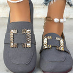 Decor Buckle Round Toe Slip-On