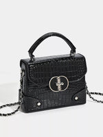 Crocodile Pattern Flap Crossbody Bag
