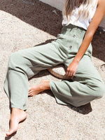 Full Size High-Waisted Textured Wide Leg Pants Plus Size