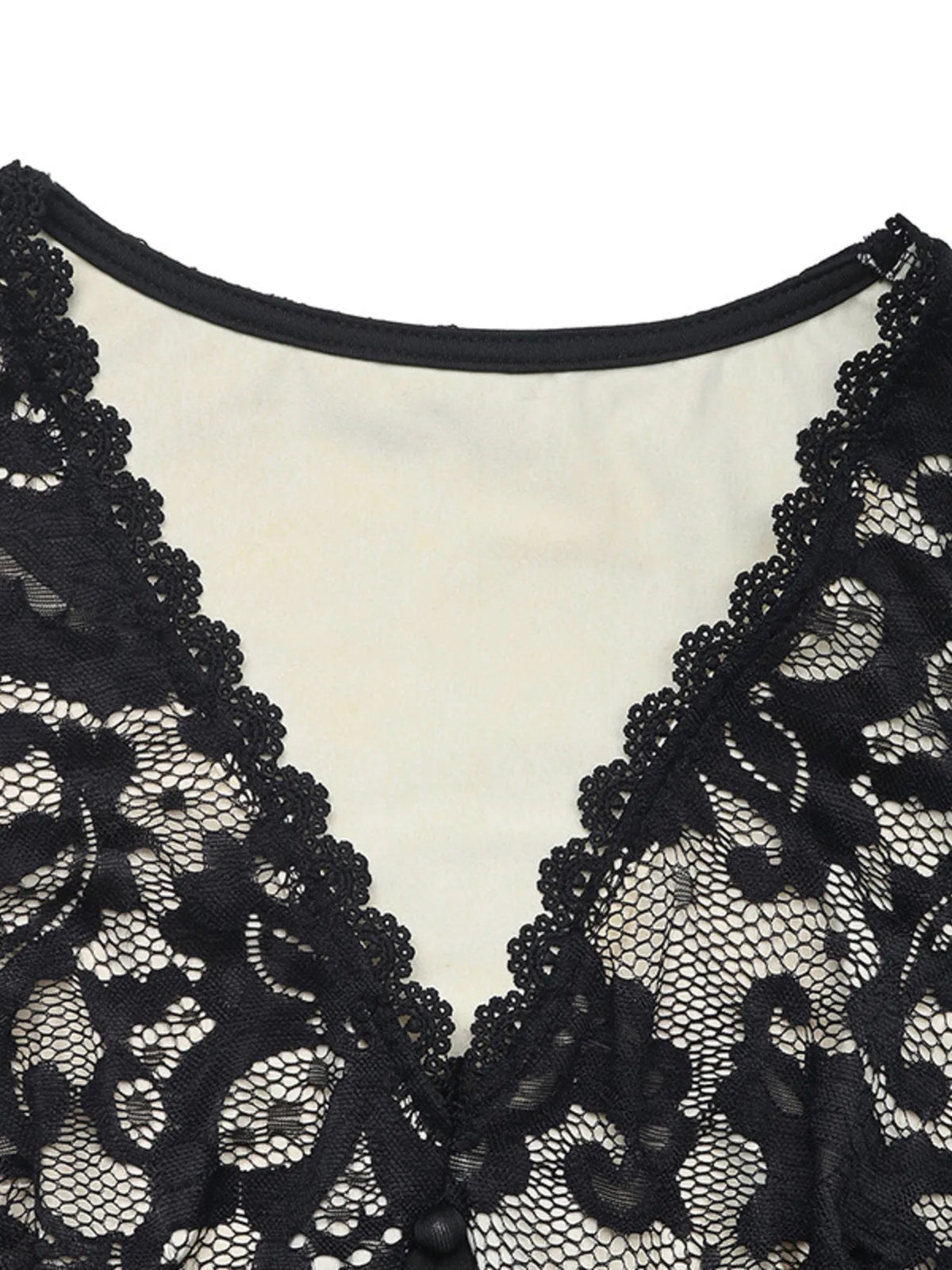Lace V-Neck Long Sleeve Maxi Dress - Ladyez