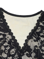 Lace V-Neck Long Sleeve Maxi Dress - Ladyez