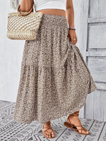 Plus Size Floral Print Tiered Skirt