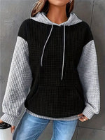Full Size Textured Kangaroo Pocket Hoodie Plus Size