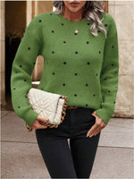 Polka Dot Round Neck Sweater