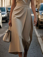 Round Neck Sleeveless Midi Dress