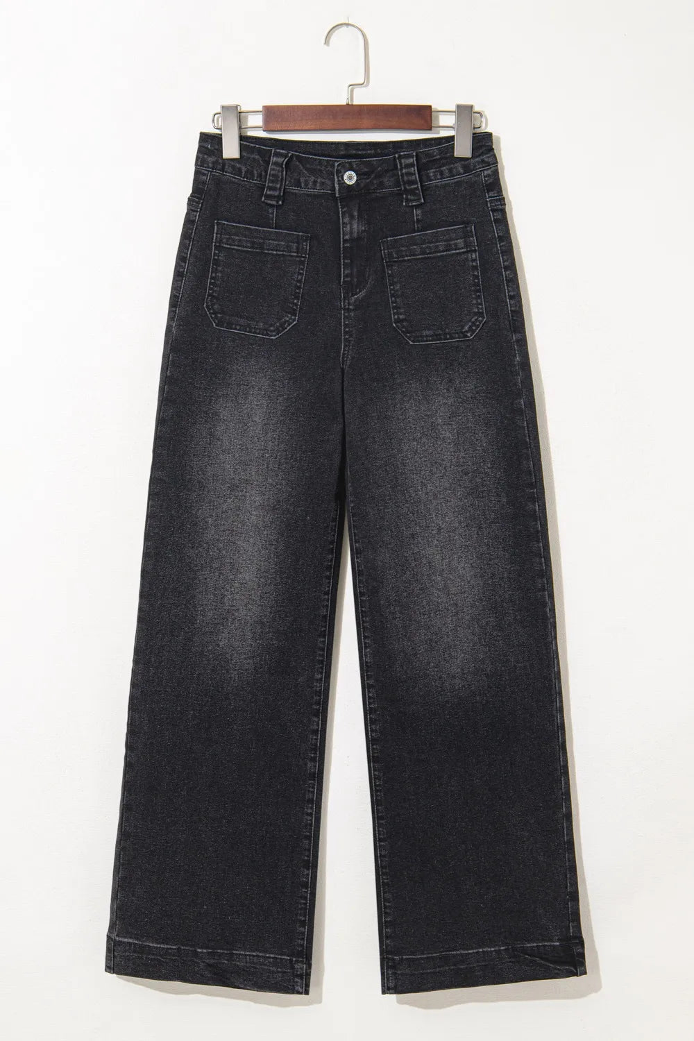 Wide Leg Pocketed High Waist Jeans - Ladyez