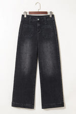 Wide Leg Pocketed High Waist Jeans - Ladyez