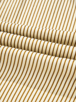 Stripe Collared Neck Cuffed Long Sleeve Drop Waist Mini Dress