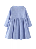 Children's Cute Bunny Embroidered Polka Dot Dress