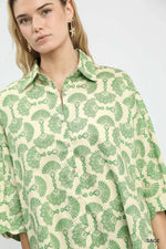 Umgee Printed Button Down Shirt