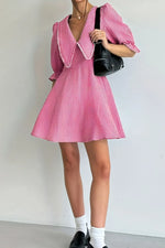 Gingham Puff Sleeve Mini Dress
