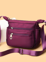 Multi-Pocket Lightweight Nylon Crossbody Bag