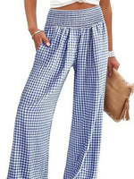 Gingham High Waist Wide Leg Pants