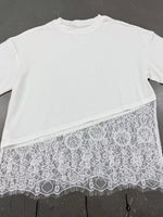 Lace Hem Short Sleeve Top