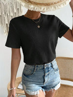 Waffle Knit Short Sleeve T-Shirt
