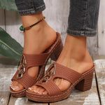 Open Toe Block Heel Sandals
