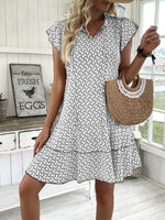 Full Size Ruffled Layered Printed Mini Dress Plus Size - Ladyez