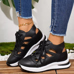 Round Toe Lace Up Sneakers