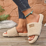 Fuzzy Open Toe Slippers
