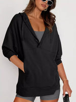 Drawstring Kangaroo Pocket Long Sleeve Hoodie