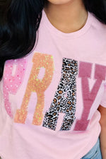 PRAY Sequin Leopard Multiple Patched Graphic Tee