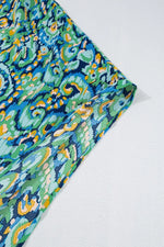 Abstract Print V Neck Half Sleeve Loose Fit Blouse