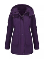 Full Size Hooded Mid-Length Windproof Outerwear Plus Size