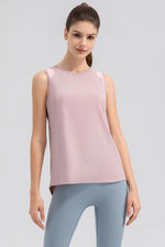 Round Neck Wide strap Active Tank - Ladyez