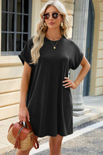Florira Short Sleeve Mini Dress with Pockets - Ladyez