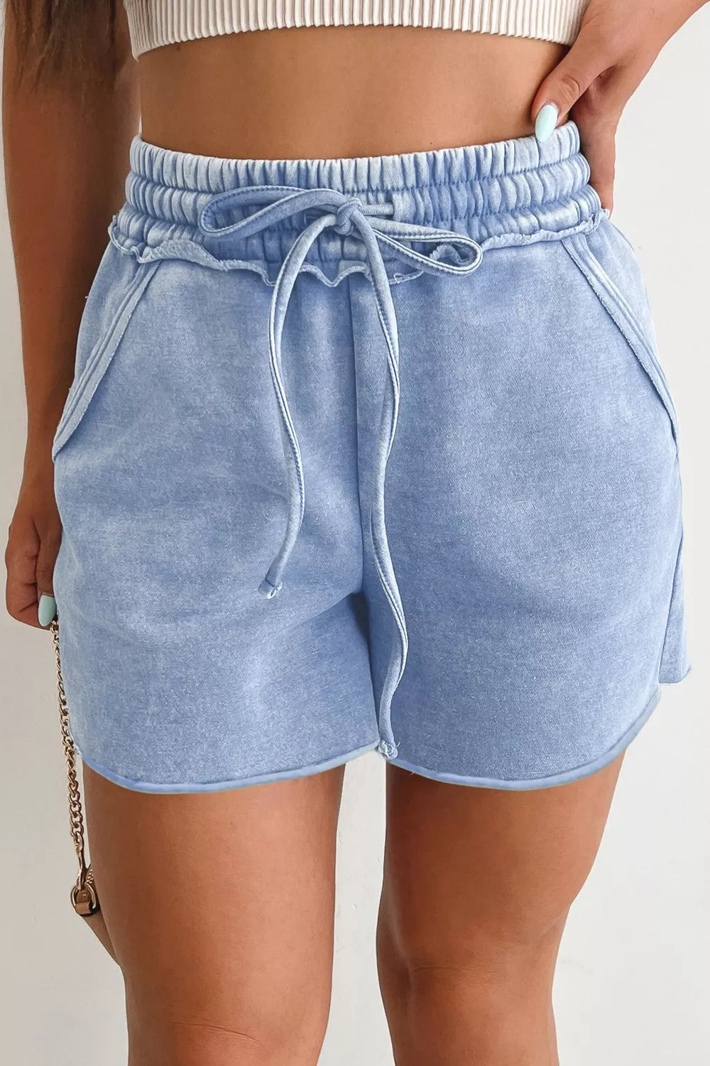 Drawstring Shorts with Pockets