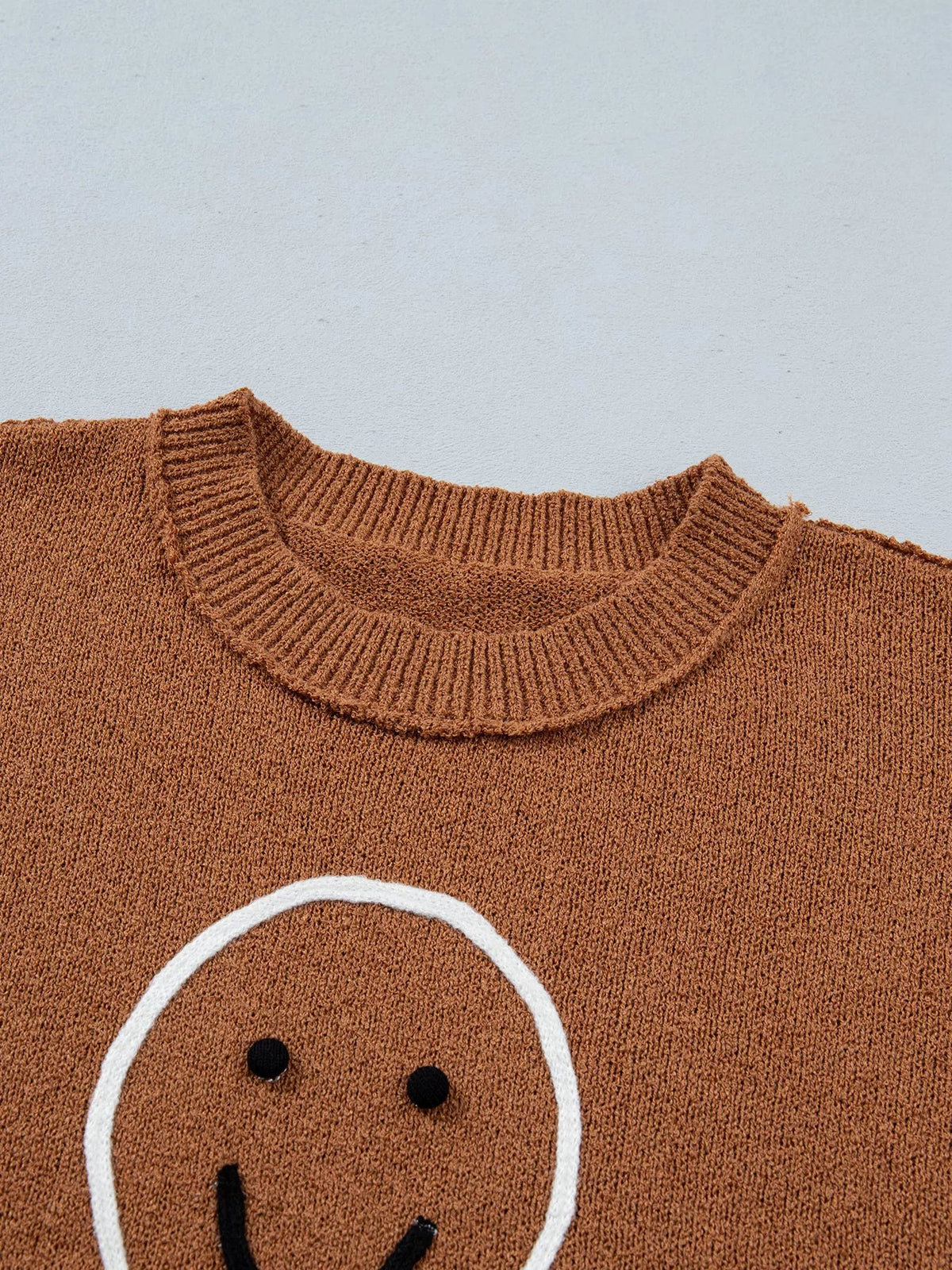 Oversized Drop Shoulder Round Neck Christmas Sweater