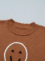 Oversized Drop Shoulder Round Neck Christmas Sweater
