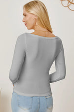 Square Neck Long Sleeve T-Shirt