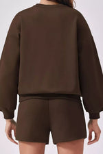 Round Neck Sweatshirt and Shorts Set