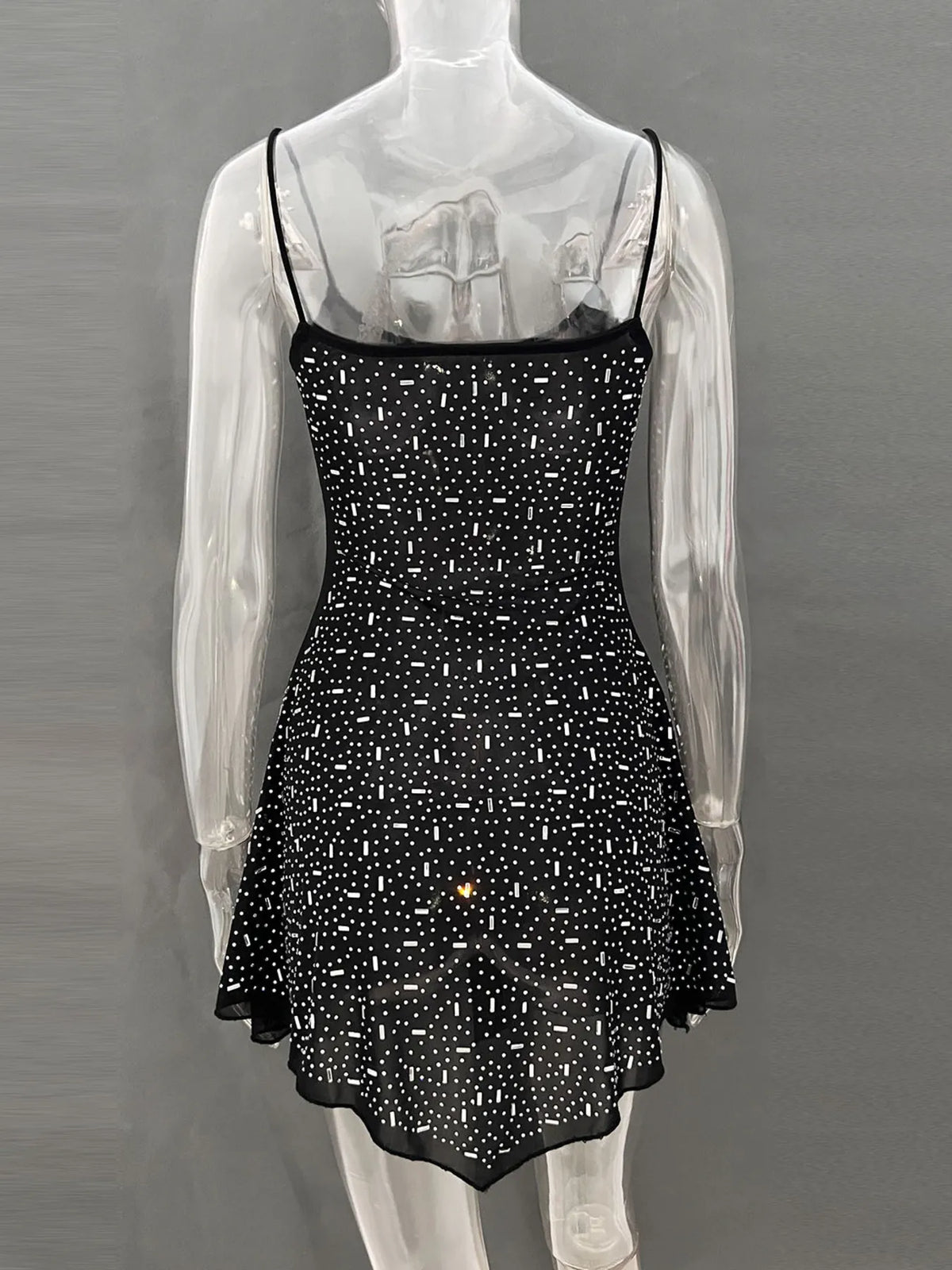 Rhinestone Decor Mini Cami Dress