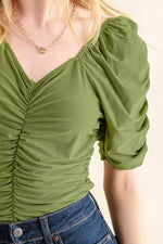 And The Why Buttery Soft Ruched Detailed Jersey Bodysuit - Ladyez