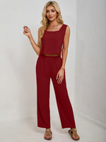 Square Neck Tank and Wide Leg Pants Set