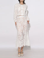 Lace Snap Down Top and Skirt Set