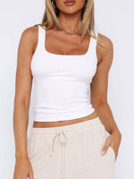 Square Neck Wide Strap Tank - Ladyez