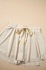 Drawstring High Waist Lined Active Skorts