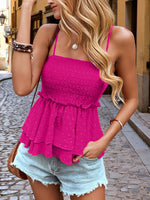 Smocked Ruffle Cami Top - Ladyez