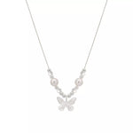 Butterfly Pearl Pendant Necklace