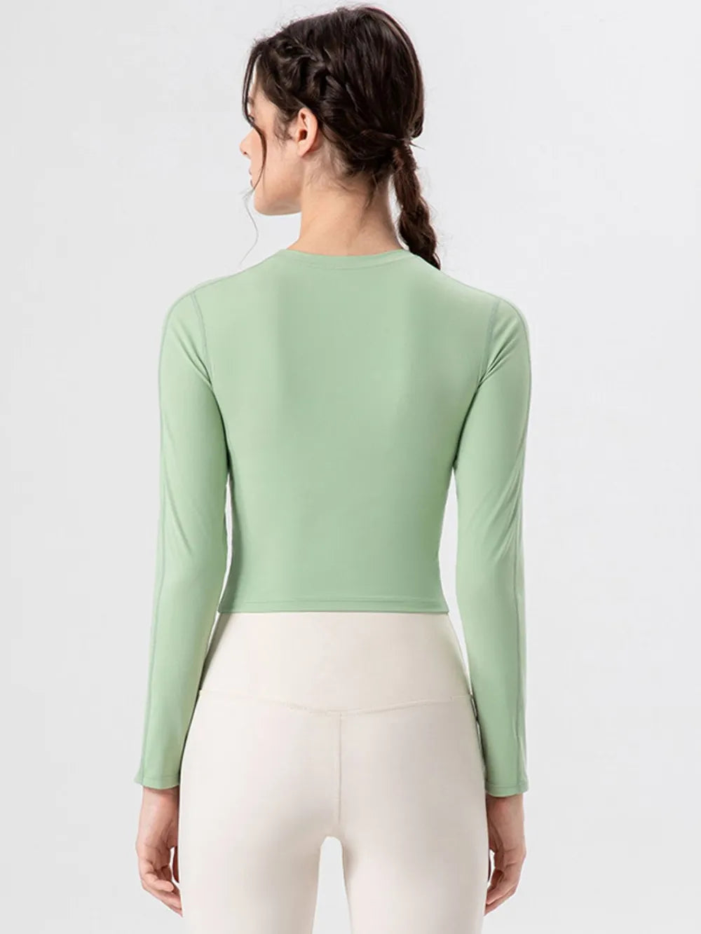 Round Neck Long Sleeve Active T-Shirt - Ladyez
