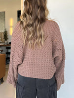 Openwork Batwing Sleeve Sweater