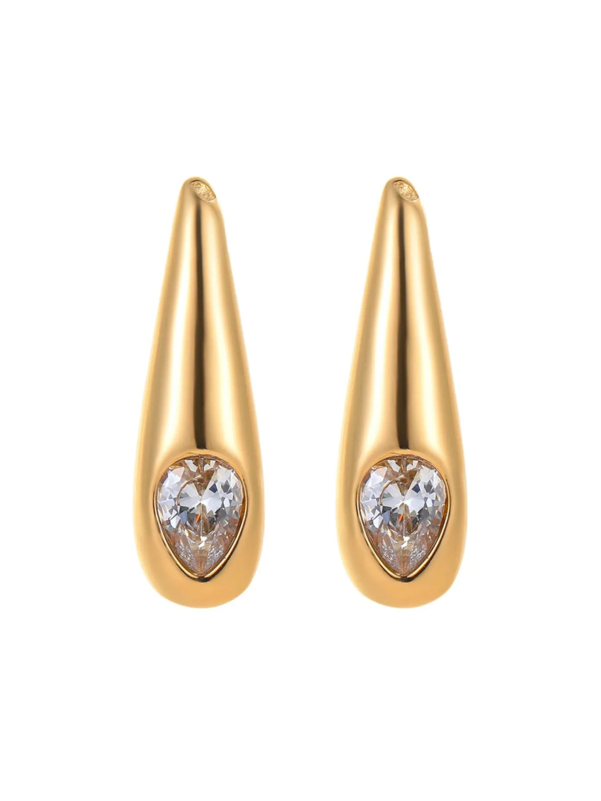 18K Gold-Plated Zircone Teardrop Earrings